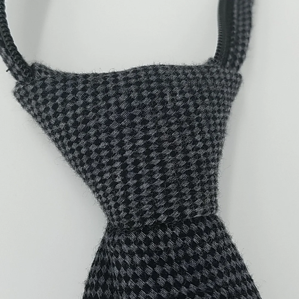 Class Club Boys Black and Gray Micro-Check Necktie